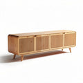 Houten tv-meubel met openingen in deurtjes afmetingen 180 x 40 x 45cm