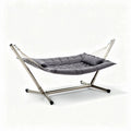 Hangmat met stalen frame en kussen 200 x 100 x 100 cm grijs